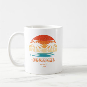 Cozumel Mexico Vintage sunset Matching Coffee Mug