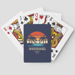 Cozumel Mexico Vintage sunset Matching Playing Cards