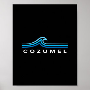 Cozumel Mexico Waves Vintage Mens Womens Girls Boy Poster