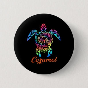 Cozumel Sea Turtle Family Vacation Summer 2025  6 Cm Round Badge