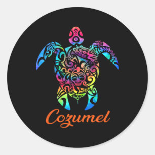 Cozumel Sea Turtle Family Vacation Summer 2025  Classic Round Sticker