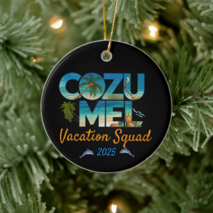 Cozumel Vacation 2025 Tropical Getaway Adventure Ceramic Ornament
