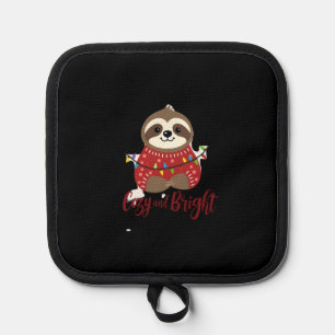 Cozy And Bright Sloth Christmas Lights (1) Pot Holder