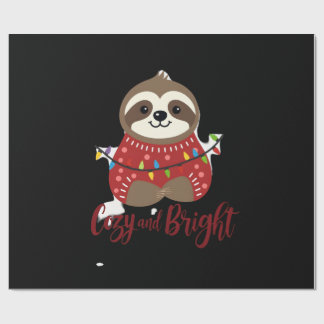 Cozy And Bright Sloth Christmas Lights (1) Wrapping Paper