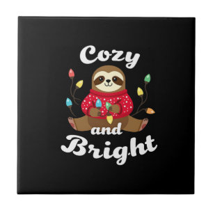 Cozy And Bright Sloth Christmas Lights (2) Ceramic Tile