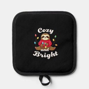 Cozy And Bright Sloth Christmas Lights (2) Pot Holder