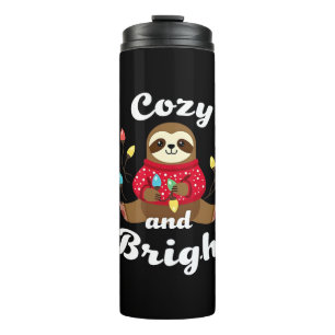 Cozy And Bright Sloth Christmas Lights (2) Thermal Tumbler