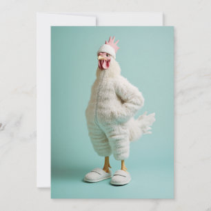 Cozy Anthropomorphic Chicken Furry Suit Slippers Invitation