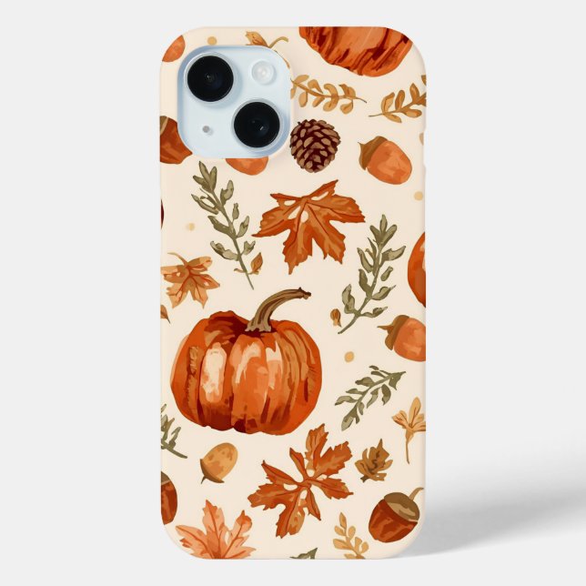 Cozy Autumn Aesthetic Pattern Phone Case (Back)