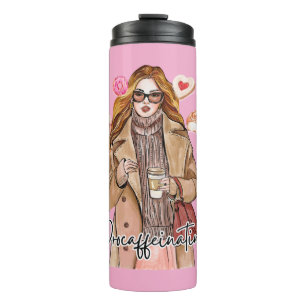 Cozy Autumn Coffee Girl Watercolor Travel Mug