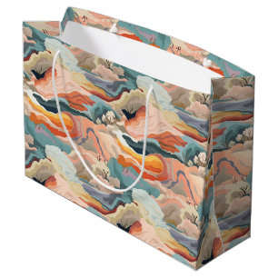 Cozy Autumn Colors Abstract Digital Art Large Gift Bag