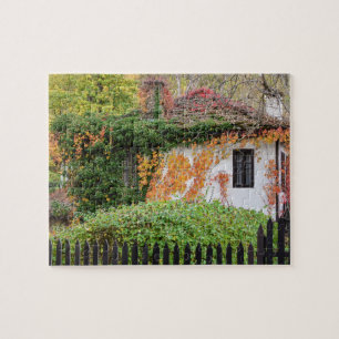 Cozy Autumn Cottage Countryside Architecture Jigsaw Puzzle