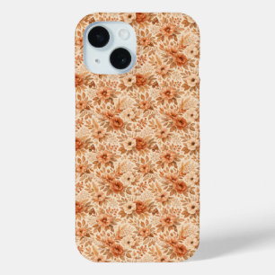 Cozy Autumn Floral Pattern iPhone 15 Case