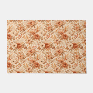 Cozy Autumn Floral Pattern Doormat