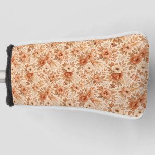 Cozy Autumn Floral Pattern Golf Head Cover