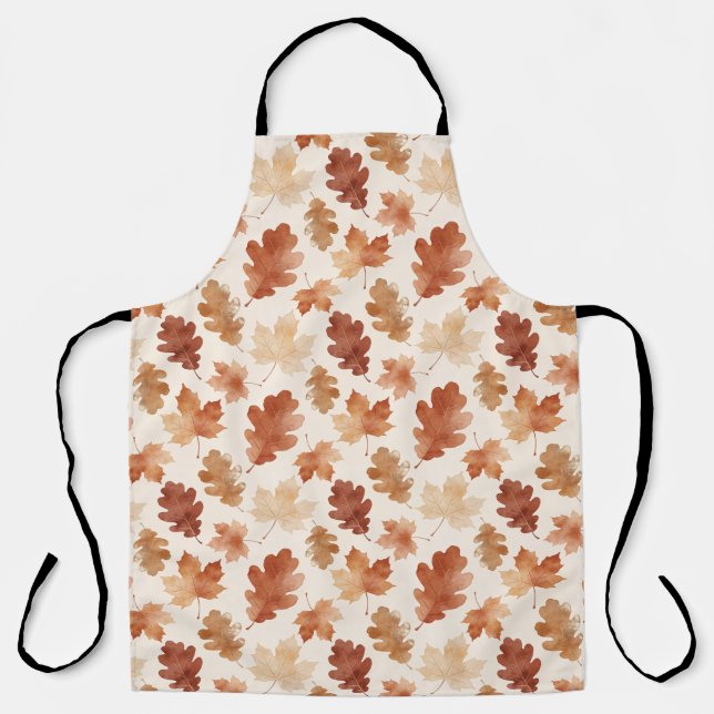 Cozy Autumn Leaf Pattern Apron (Front)