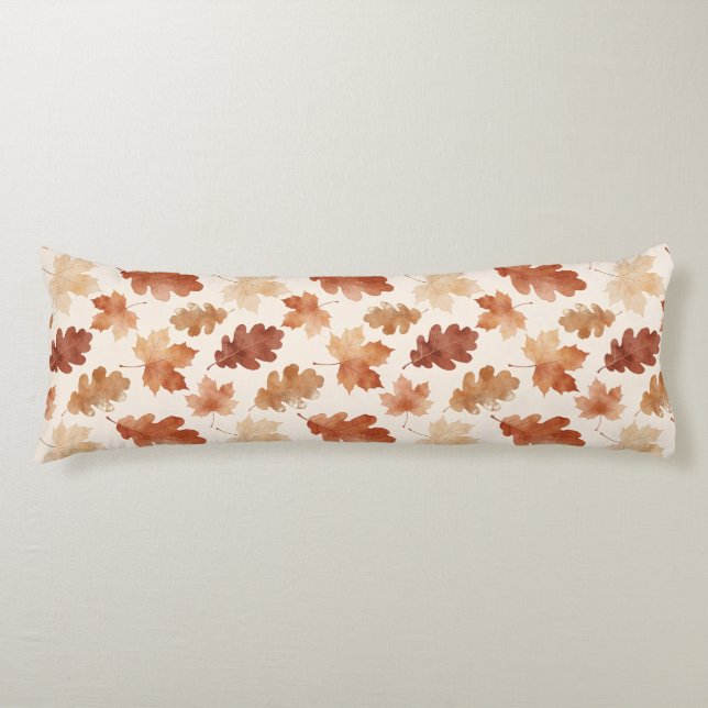 Cozy Autumn Leaf Pattern Body Cushion (Front)