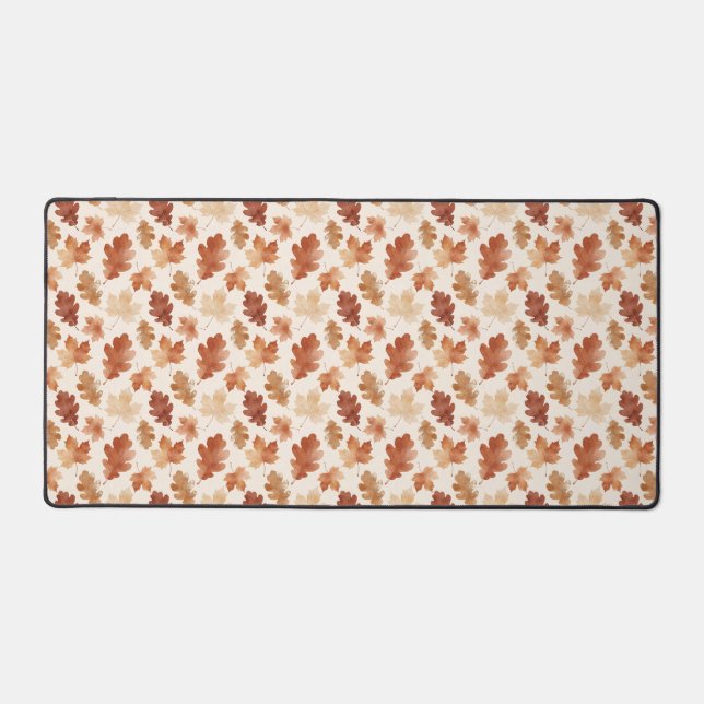 Cozy Autumn Leaf Pattern Desk Mat (Front)