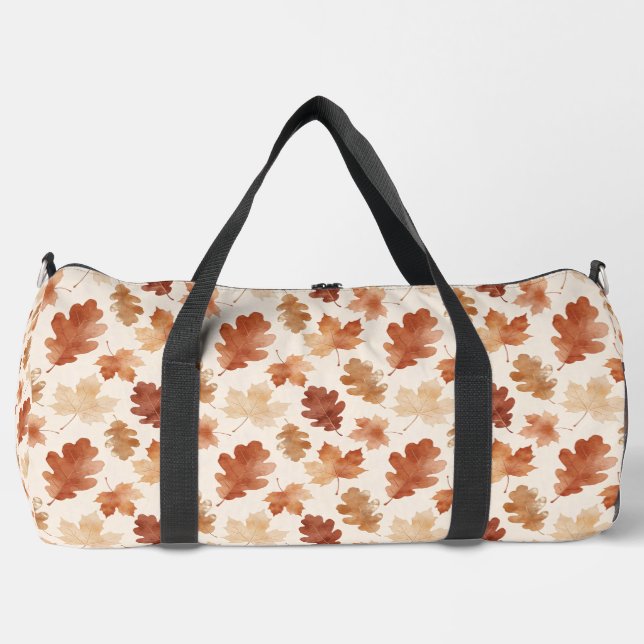 Cozy Autumn Leaf Pattern Duffle Bag (Front)