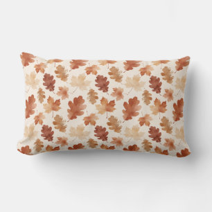 Cozy Autumn Leaf Pattern Lumbar Cushion