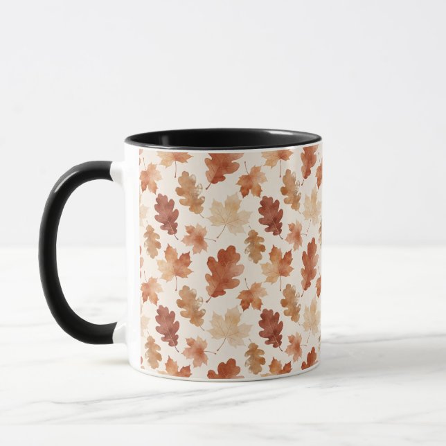 Cozy Autumn Leaf Pattern Mug (Left)