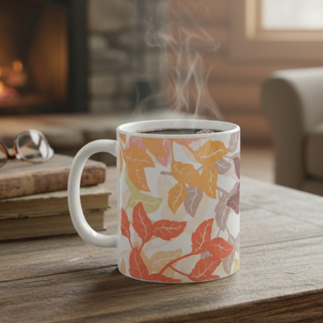 Cozy Autumn Leaves Warm Tones Coffee Mug (Creator Uploaded)