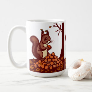 Cozy Autumn Squirrel Mug - Fall Harvest Coffee Cup