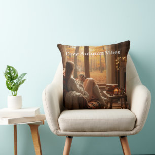 Cozy Autumn Vibes Personalized Fall Cabin Window Cushion