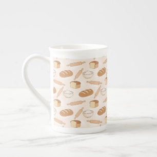 Cozy Baking Pattern Bone China Mug