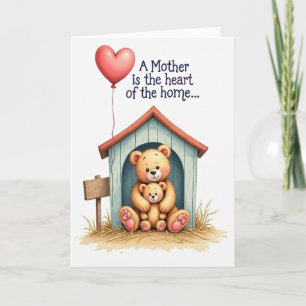 Cozy Bear Mothers Day Art Card