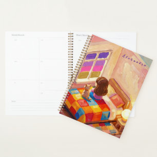 Cozy Bedroom Girl & Cat Planner