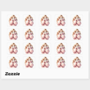 Cozy Blonde Girl Sticker – Watercolor Winter