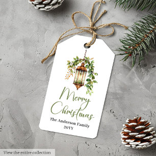 Cozy Bohemian Watercolor Christmas Gift Tag