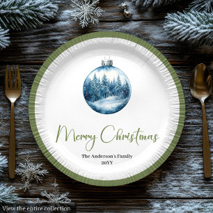 Cozy Bohemian Winter Scene Christmas Party Plates