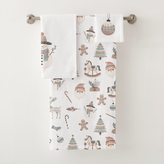 Cozy Boho Christmas Bath Towel Set (Insitu)