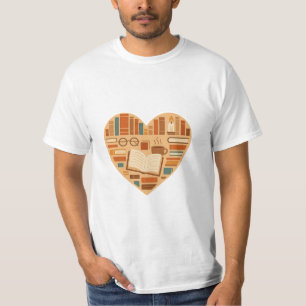 Cozy Book Lover Heart   Reading Aesthetic Design f T-Shirt
