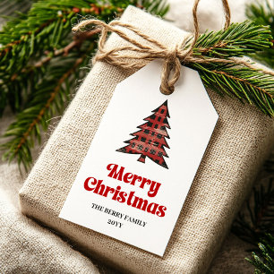 Cozy Buffalo Tree Holiday Gift Tag