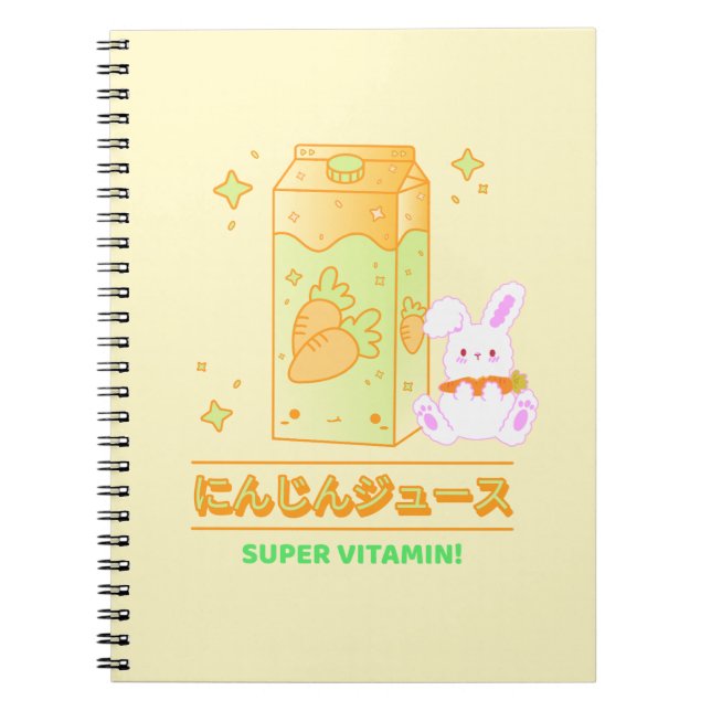 COZY BUNNY WITH CARROT JUICE NOTEBOOK (Front)