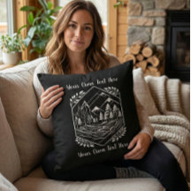 Cozy Cabin Decor River Mountain Your Text