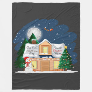Cozy Cabin Hot Cocoa & Favorite Christmas Movies Fleece Blanket