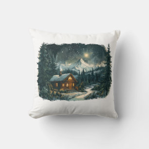 Cozy Cabin in a Winter Wonderland Cushion