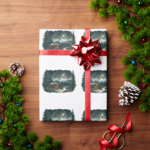 Cozy Cabin in a Winter Wonderland Wrapping Paper