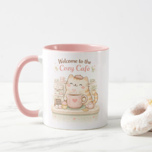 Cozy Cafe Kawaii Cute Kitty Cat Coffee Sweet Pink Mug