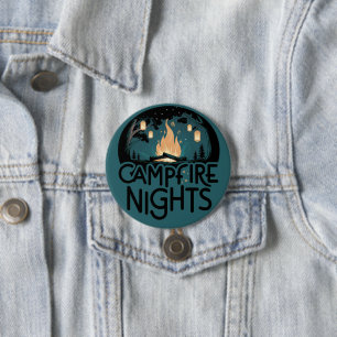 Cozy Campfire Nights Rustic Outdoor Adventure 7.5 Cm Round Badge