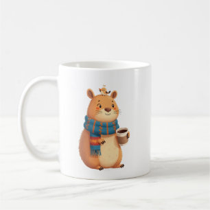 Cozy Capybara Coffee Mug Cute Whimsical Scarf