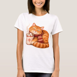 Cozy Cat and Hot Cocoa Winter T-Shirt