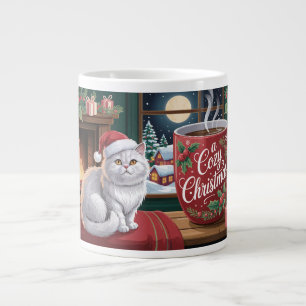 Cozy Cat Christmas Large Coffee Mug