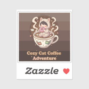 Cozy Cat Coffee Adventure Art