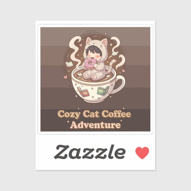 Cozy Cat Coffee Adventure Art (Sheet)