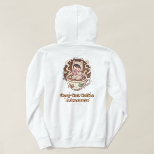 Cozy Cat Coffee Adventure Art Hoodie